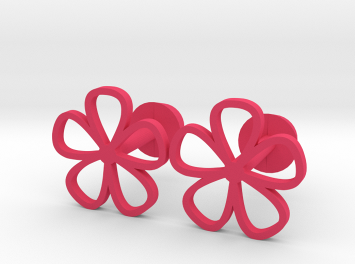 Floral cufflinks 3d printed