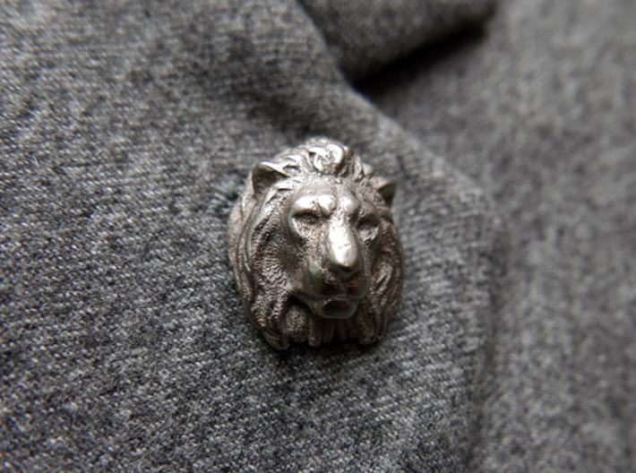 Lion Head Lapel Pin 3d printed 