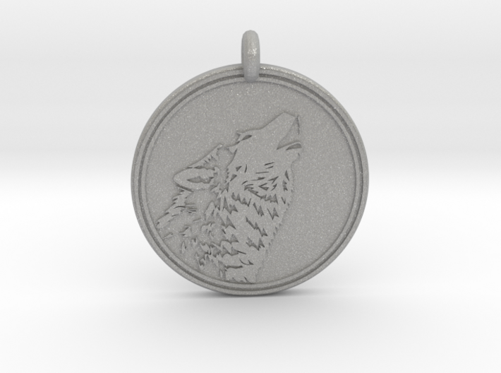 Gray wolf Animal totem Pendant 2 3d printed