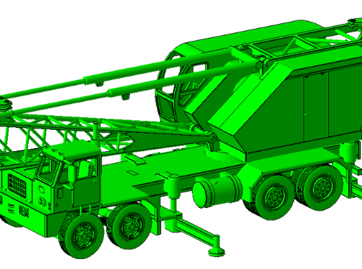 1/87th P&amp;H Lattice Boom Crane Transport carrier 3d printed Shown with crane, not included
