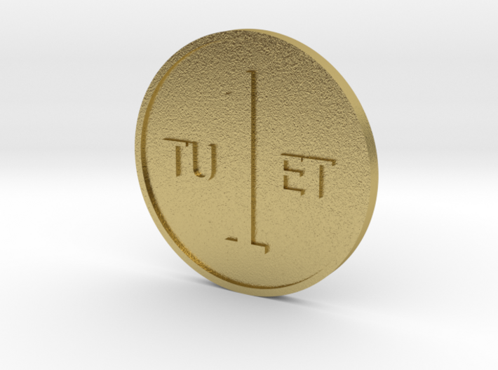 One Round Tuet Coin 3d printed