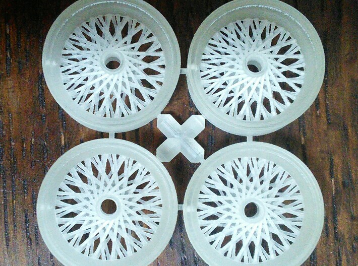 Set of 4 Borrani wire wheels  3d printed 