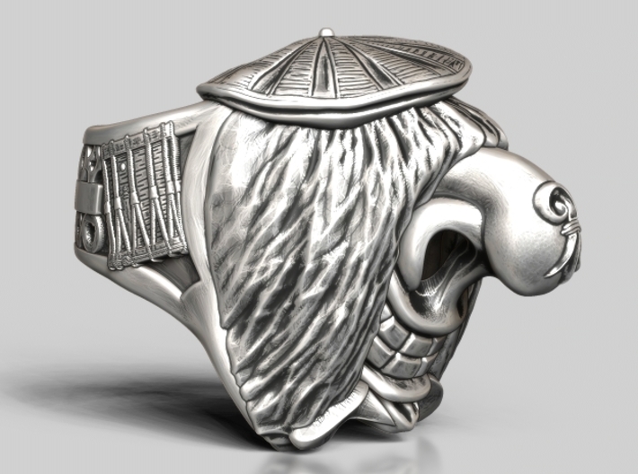Famous Waggis Ring / 23mm 3d printed Antique Silver