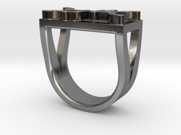 Cattle Brand Ring 1- Size 9 1/2 (19.35 mm) 3d printed 
