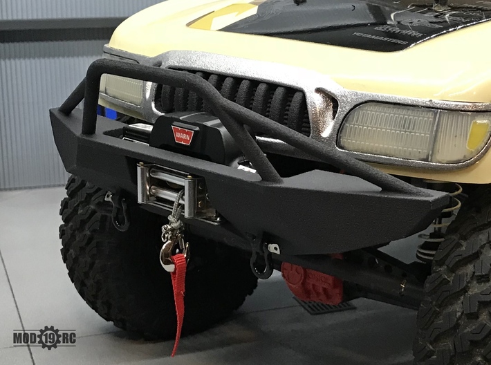 Winch Bumper for Axial Trail Honcho Full 3d printed Bumper shown with optional RC4WD Warn winch and shackles