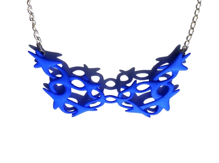 Conectate Necklace 3d printed Royal Blue Strong &amp;  Flexible