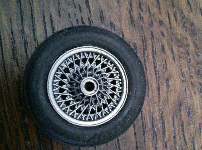 British style wire wheel 3d printed Painted wheel.  Tire not included.