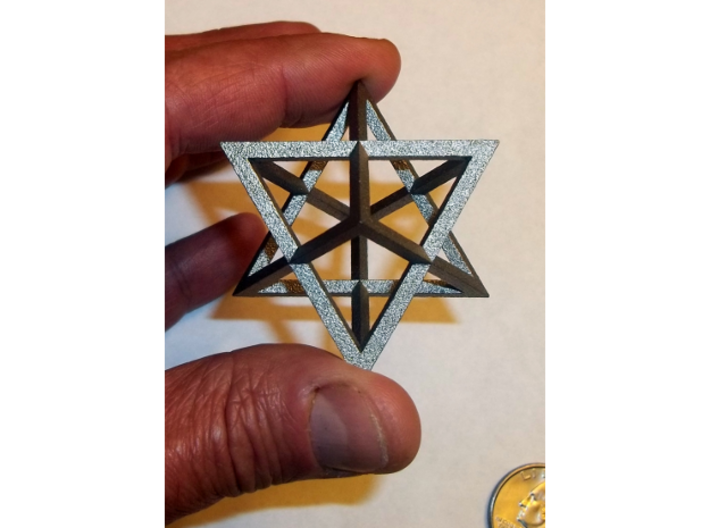 Star Tetrahedron 1.4&quot; 3d printed Star Tetrahedron in polished nickel steel