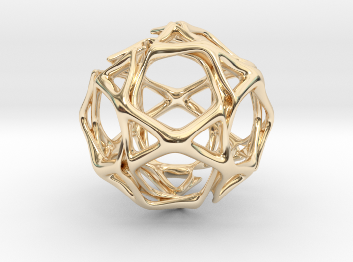 Icosidodecahedron Twisted members 3d printed