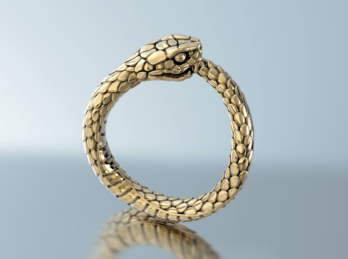 Ouroboros Snake Ring 3d printed 