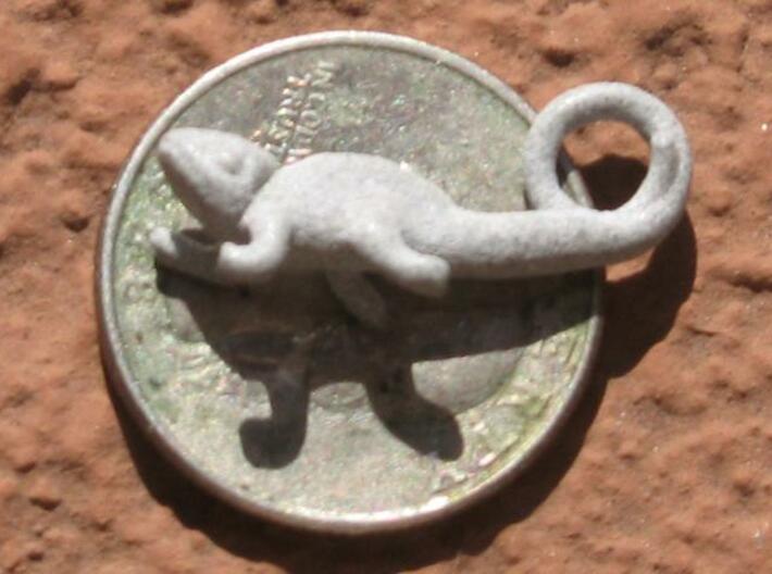 Chameleon Pendant (Small) 3d printed Polished Aluminide