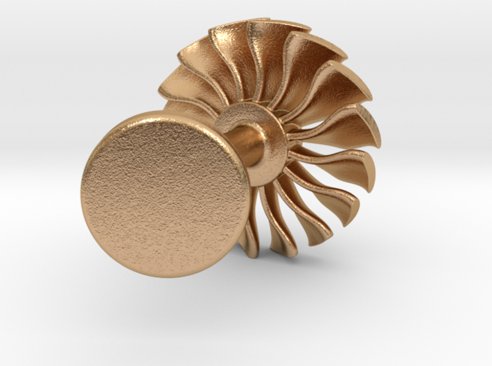 Airliner engine fan cufflink 3d printed