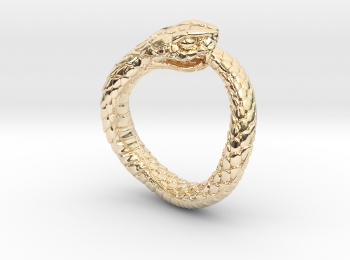 Ouroboros Snake Ring 3d printed
