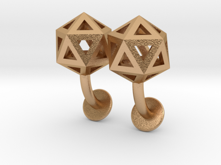 Icosahedron Cufflinks 3d printed