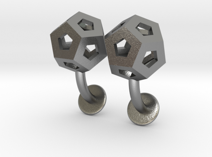 Dodecahedron Cufflinks 3d printed