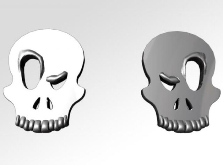 Eyebrow Skull Earrings (Small) 3d printed 