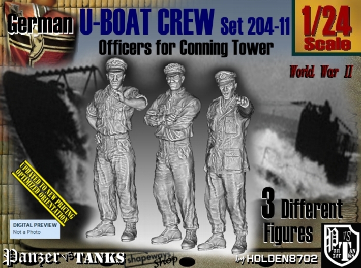 1/24 German U-Boot Crew Set204-11 3d printed