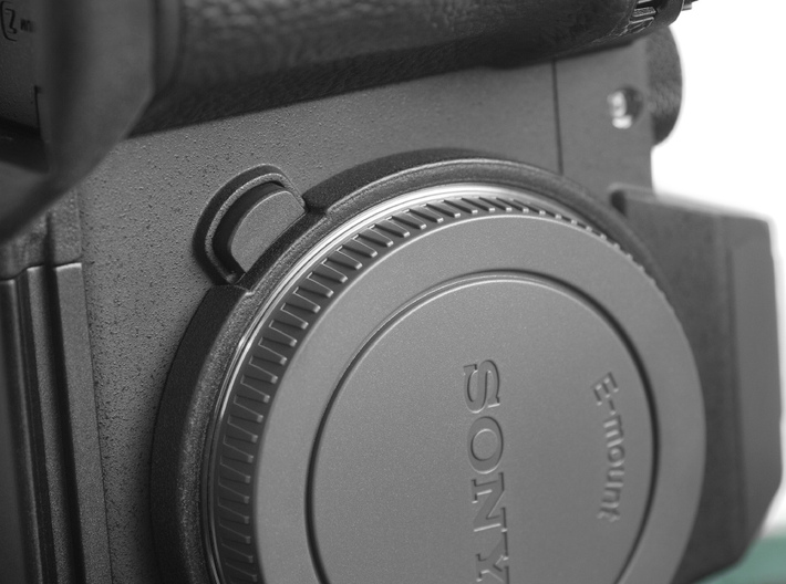 Ring cover for Sony A7 III and A7R III 3d printed the ring doesn't interfere with the lens release button (black premium pictured)