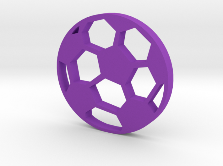 Soccer Ball Silhouette Keychain 3d printed
