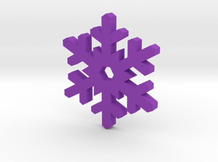 Snow Crystal Silhouette Keychain 3d printed