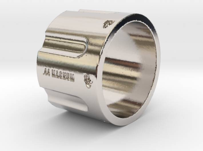 44 Magnum Cylinder, 16mm Tall, Ring Size 10 3d printed