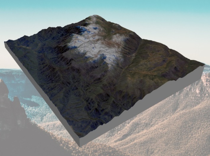 Mount Kosciuszko Map: 8"x10" 3d printed 