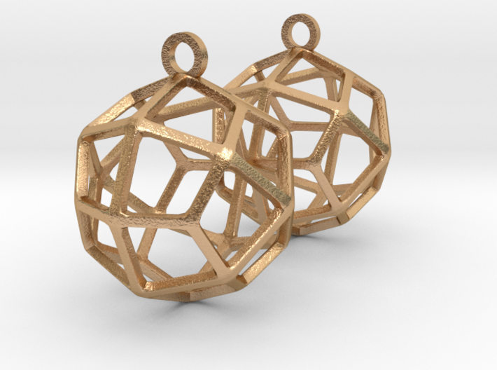 Deltoidal Icositetrahedron Earrings 3d printed