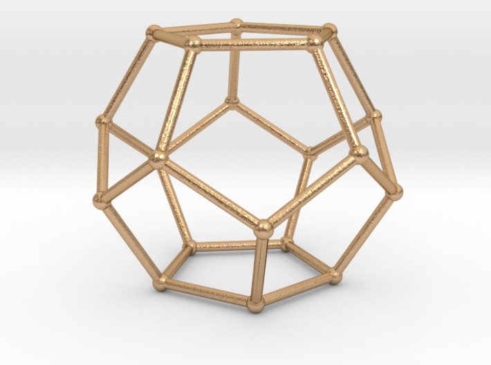 Thin Dodecahedron with spheres 3d printed