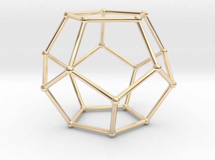 Thin Dodecahedron with spheres 3d printed