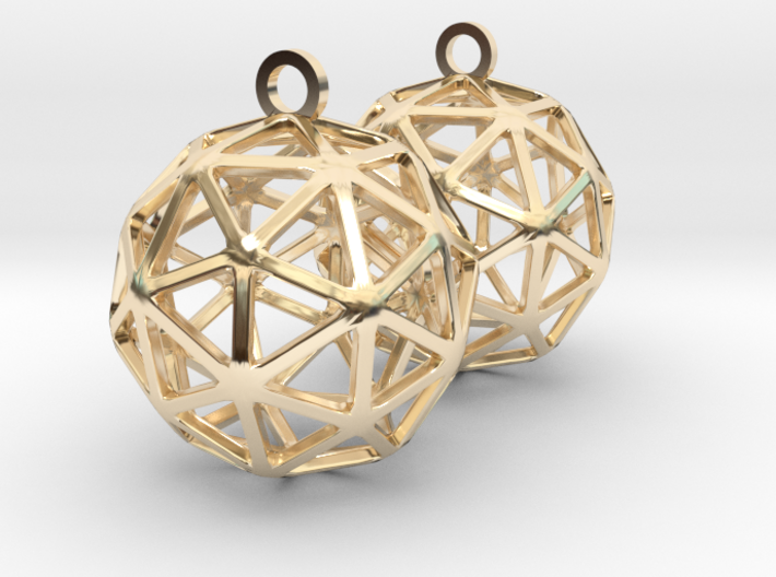 Pentakis Dodecahedron Earrings 3d printed