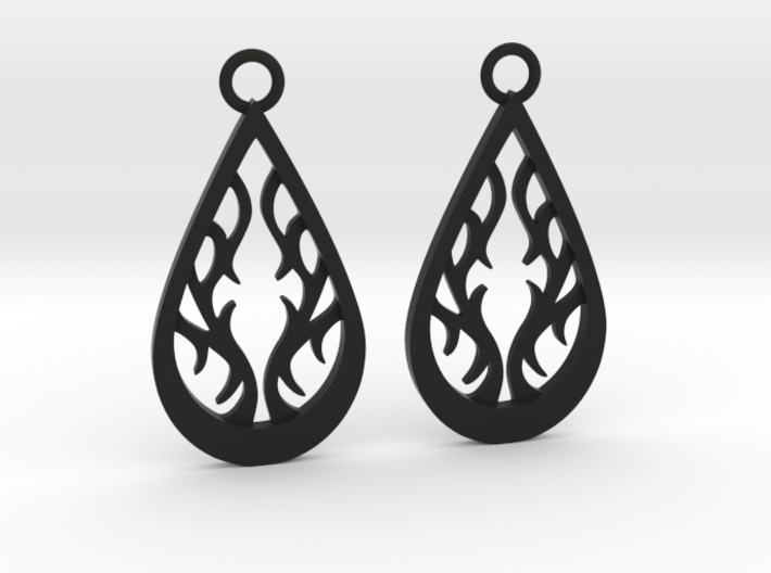 Fire earrings 3d printed