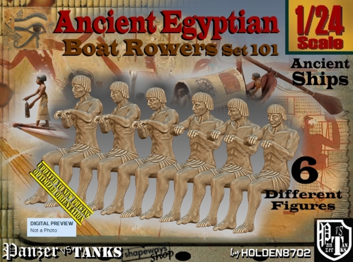 1/24 Ancient Egyptian Boat Rowers Set101 3d printed
