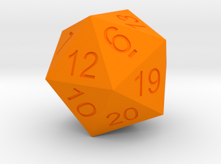 20 Sided Dice Normal size Icosahedron 3d printed