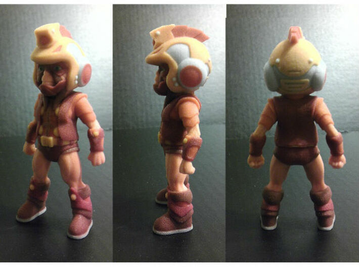 Primacron homage Space Monkey 3.75inch Mini Figure 3d printed Full Color Sandstone 3.75 inch Primacron model Turnaround