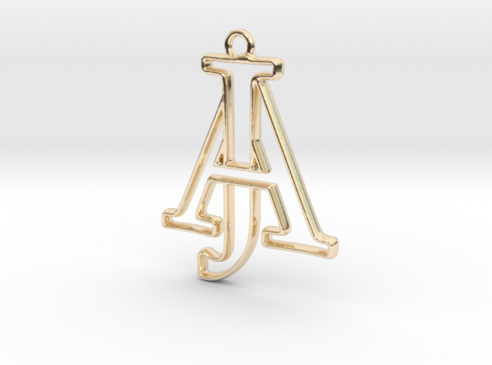 Monogram with initials A&amp;J 3d printed