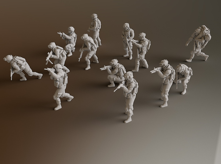 1:72 Soldiers Combat Group I (Poses 1 to 13) 3d printed 