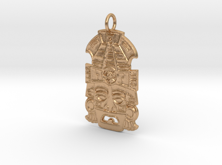 Mayan Mask Pendant (precious metals) 3d printed