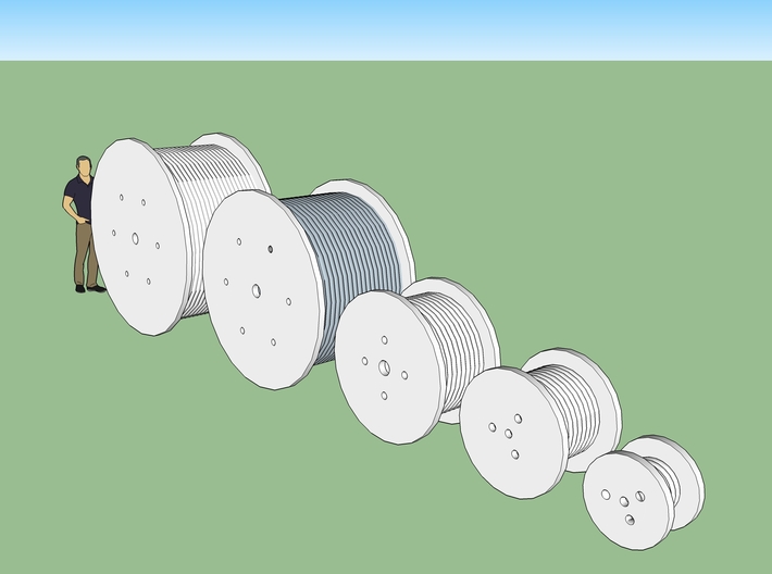 HO Scale Cable Reels Assorted 3d printed 