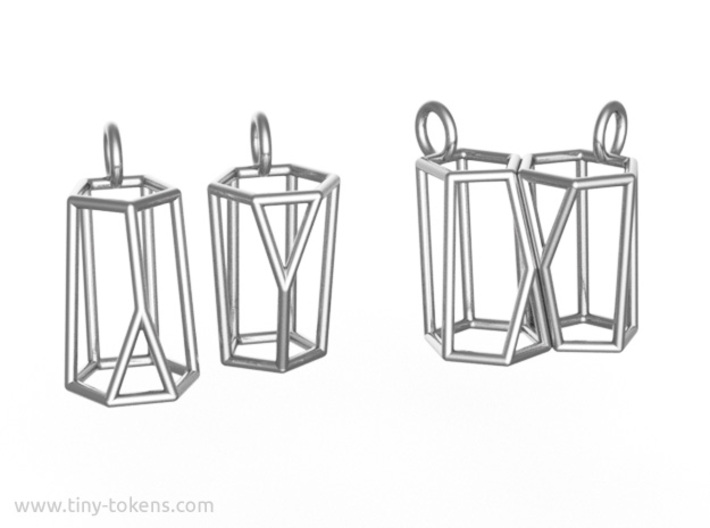 Scutoid Earrings (wireframe version) 3d printed