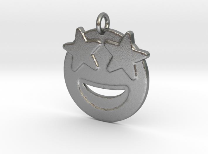 Starr Eyed Emoji Pendant - Metal 3d printed