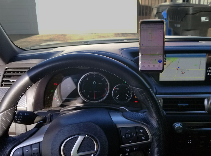 4th Gen Lexus GS350 LHD Phone Dash Mount AMPS 3d printed Phone mounted