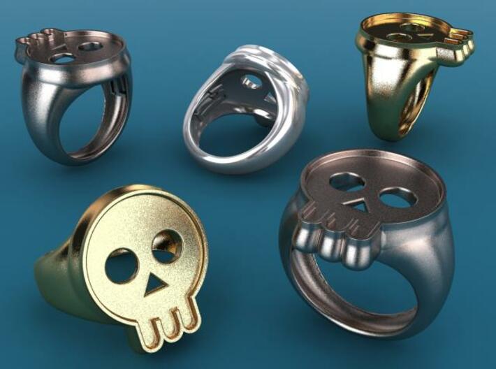 Skull IV ring 3d printed