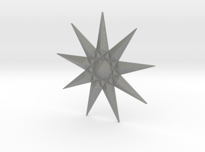 Nine-pointed Star Brooch 3d printed