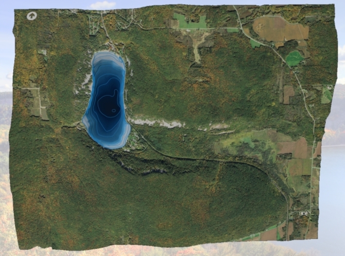 Devil's Lake Map (1:24k)  - Bathymetry 3d printed 