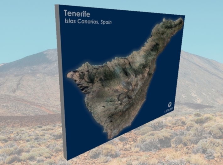 Tenerife Map, Canary Islands - Large 3d printed 