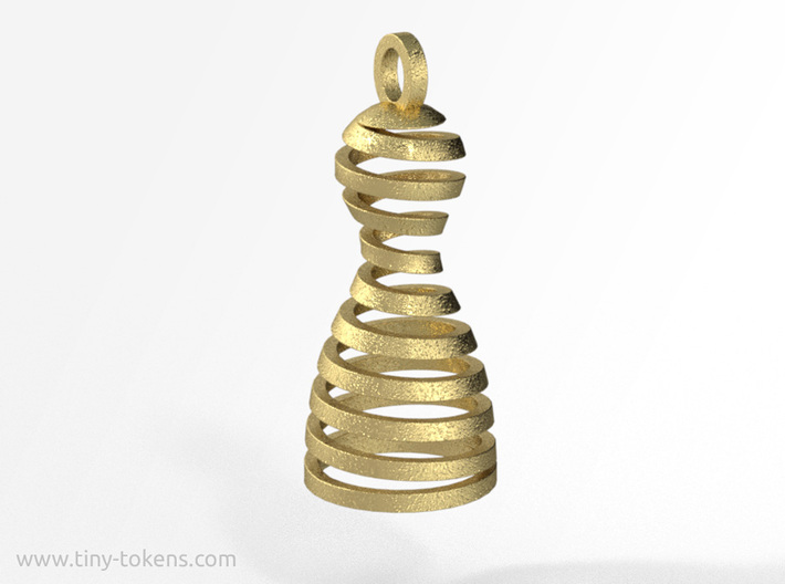 Spiral Pawn Pendant 3d printed 