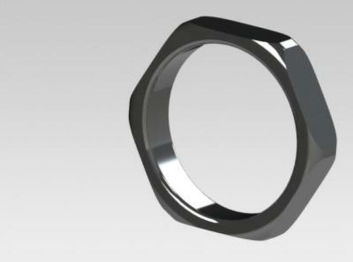 Wide (5mm) hex nut ring 3d printed