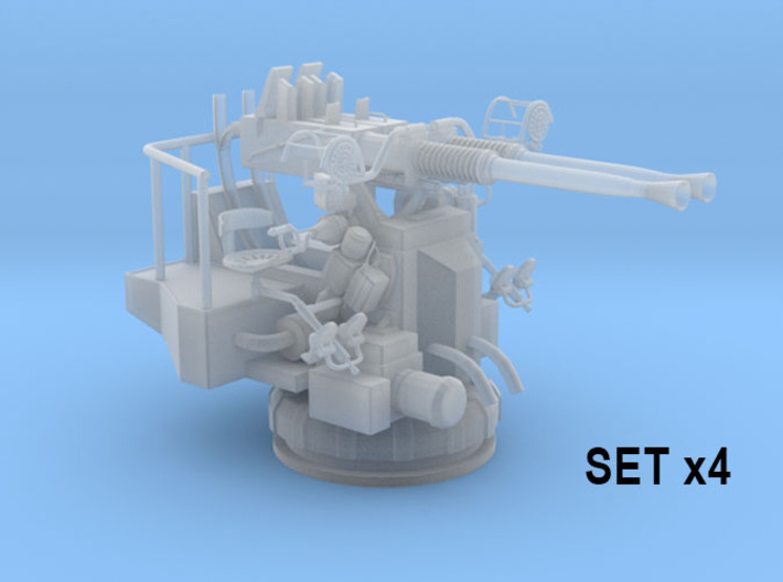 1/300 USN 40mm Bofors Twin Mount set x4 3d printed 
