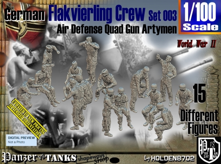1/100 German Flak Crew Set 003 3d printed