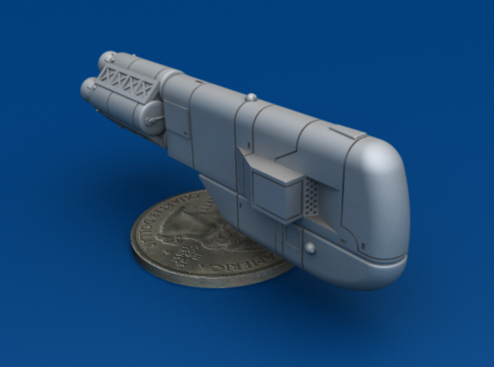 Missile Frigate Multi-Part Kit 3d printed Size comparison to US Quarter